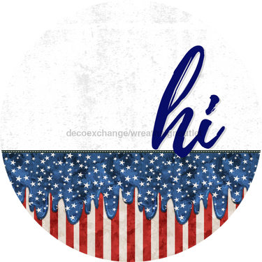 Patriotic Door Hanger Hi Dco - 01471 - Dh 18’ Round Wood